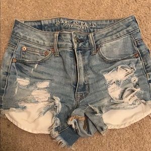 High rise ripped jean shorts!